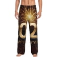 thumbnail image 2 of Lsque Happy New Year 2025 B Print Men's Pajama Pants, Lounge Pant - Comfortable Home Wear,Elastic Waistband, Stylish Design-Medium, 2 of 9