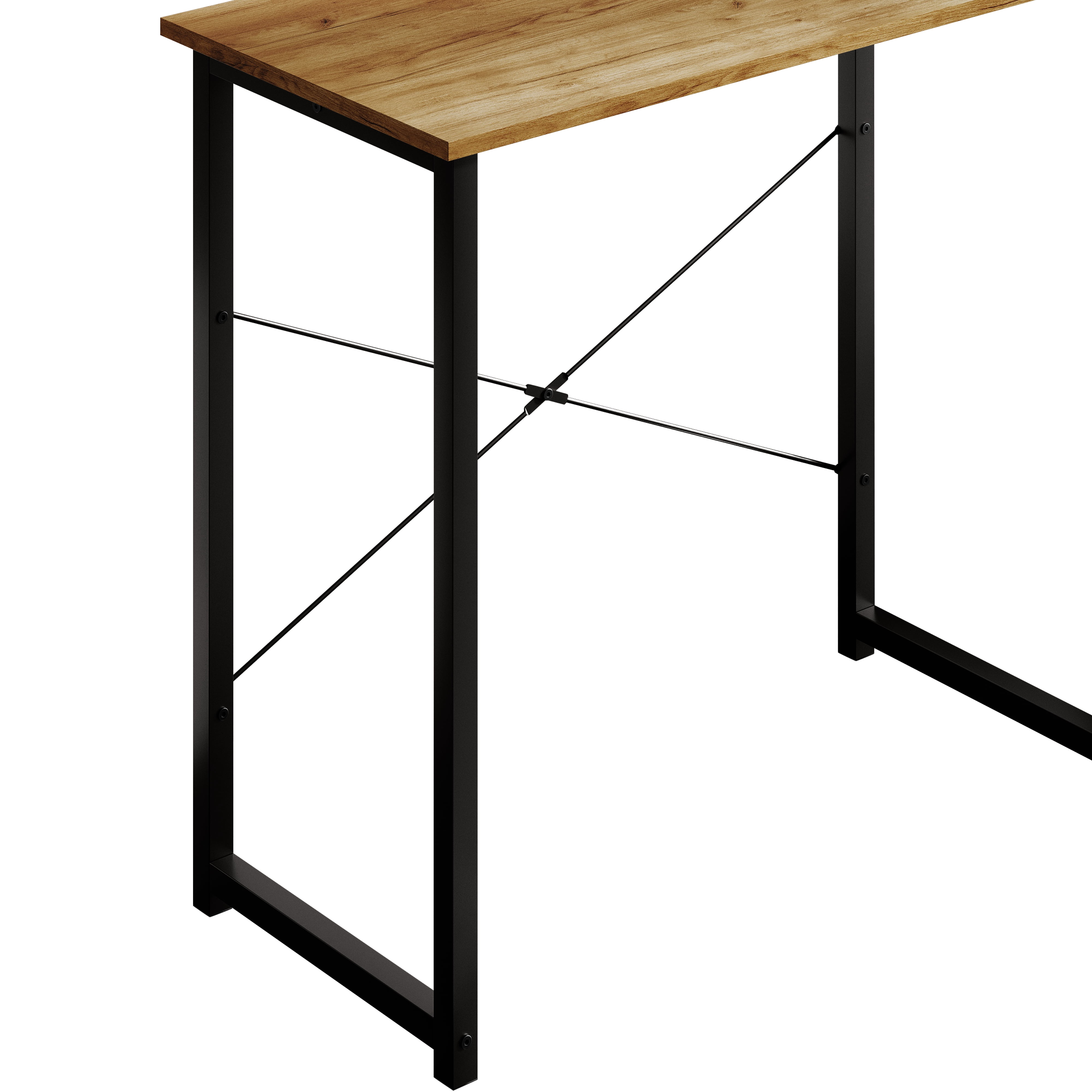 Castle Place Modern 31" Metal Computer Desk, Light Oak