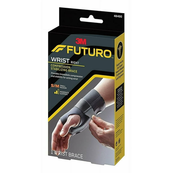 Futuro Energizing Wrist Braces Support Right Hand S/M Moderate, 1 Ct, 6-Pack