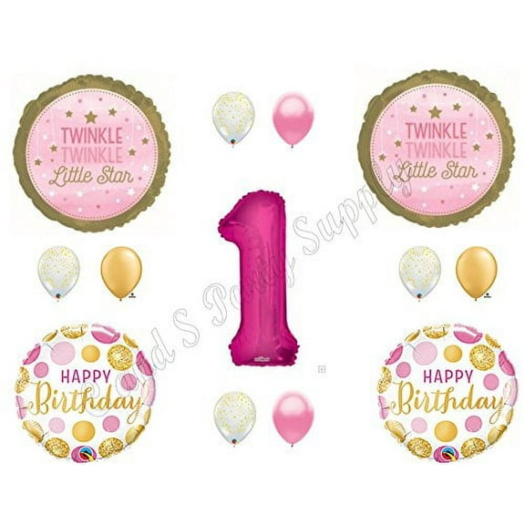 1ST BIRTHDAY TWINKLE TWINKLE LITTLE STAR GIRL Balloons Decoration Supplies Nursery Rhymes