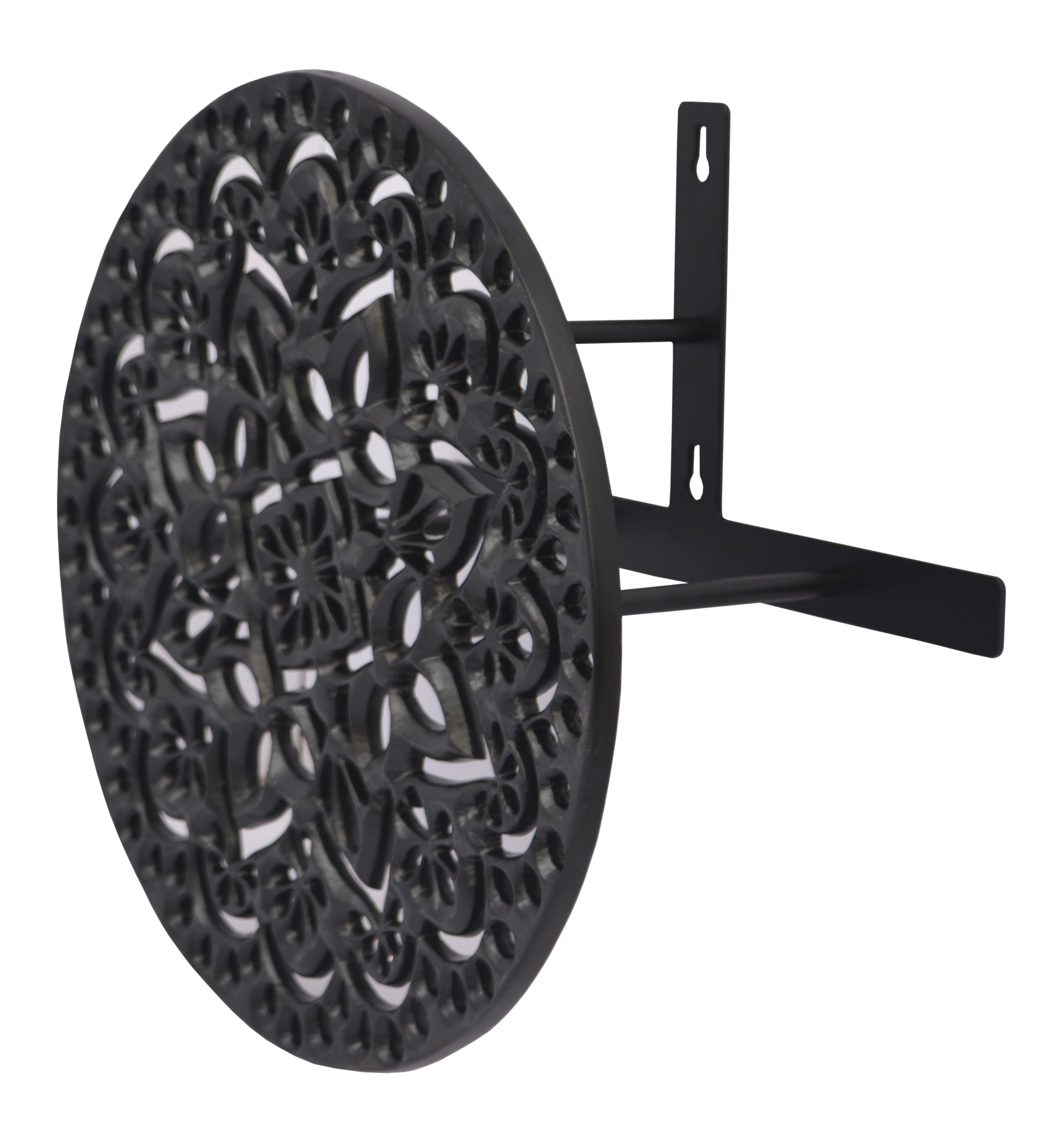 Better Homes & Gardens Round Wall Mount Metal Hose Hanger, Black