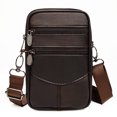 thumbnail image 2 of Bolsa multifuncional para hombre con cinturón, cruzado de piel de vaca para el trabajo (café) Likrtyny Para Estrenar, 2 of 6