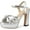 Silver, variant on Women Peep Toe Block High Heels Platform Sandals Bridal