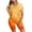 Orange, variant on Women's 2 Piece Outfits Clearance Women Two Piece Outfits Biker Set Short Sleeve RoundNeck T Shirt High Waist Shorts Wide Leg Pants
