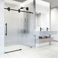 thumbnail image 2 of VIGO Elan 68 to 72 in. W x 74 in. H Sliding Frameless Shower Door in Matte Black with 3/8 in. (10mm) Fluted Glass, 2 of 14