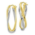 thumbnail image 2 of Leslie's Real 10kt Two-tone Polished Twisted Hoop EarRings; for Adults and Teens, 2 of 3