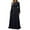 Black, variant on Womens Kaftan Dress Round Neck Long Sleeve Embroidered Beaded Belted Maxi Dress Black