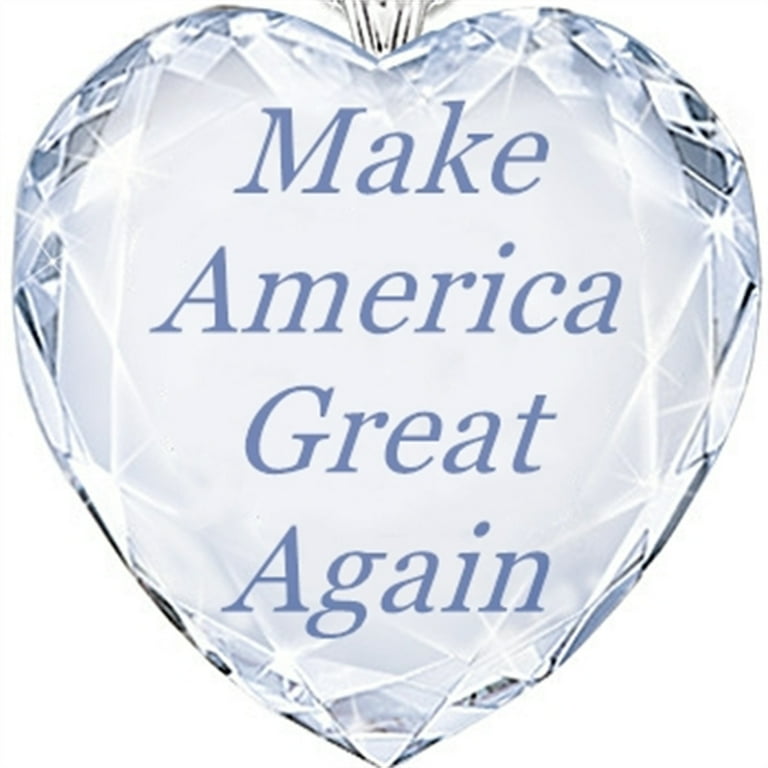 Pres. Trump Heart-Shaped Clear Acrylic Three Images of Donald
