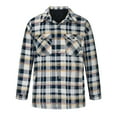 thumbnail image 4 of QATAINLAV Mens Quilted Lined Shirt Jacket Big and Tall Plaid Jackets Winter Warm Checkered Work Jacket with Pockets Limited Time Deals Khaki XL, 4 of 7