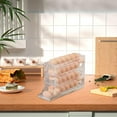 thumbnail image 4 of 4 Tiers Egg Holder For Fridge Automatic Scrolling Egg Rack Holder Space Saving Egg Dispenser Auto Rolling Large Capacity Eggs Organizer Storage 30 Egg For Fridge Kitchen, 4 of 9