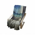 thumbnail image 4 of Rustic Wood Soft Flannel Fleece Blanket, Weathered Beach and Wavy Ocean Photography Summer Season Holiday Image, Cozy Plush for Indoor and Outdoor Use, 50" x 60", Sea Blue Umber Dusk, by Ambesonne, 4 of 6