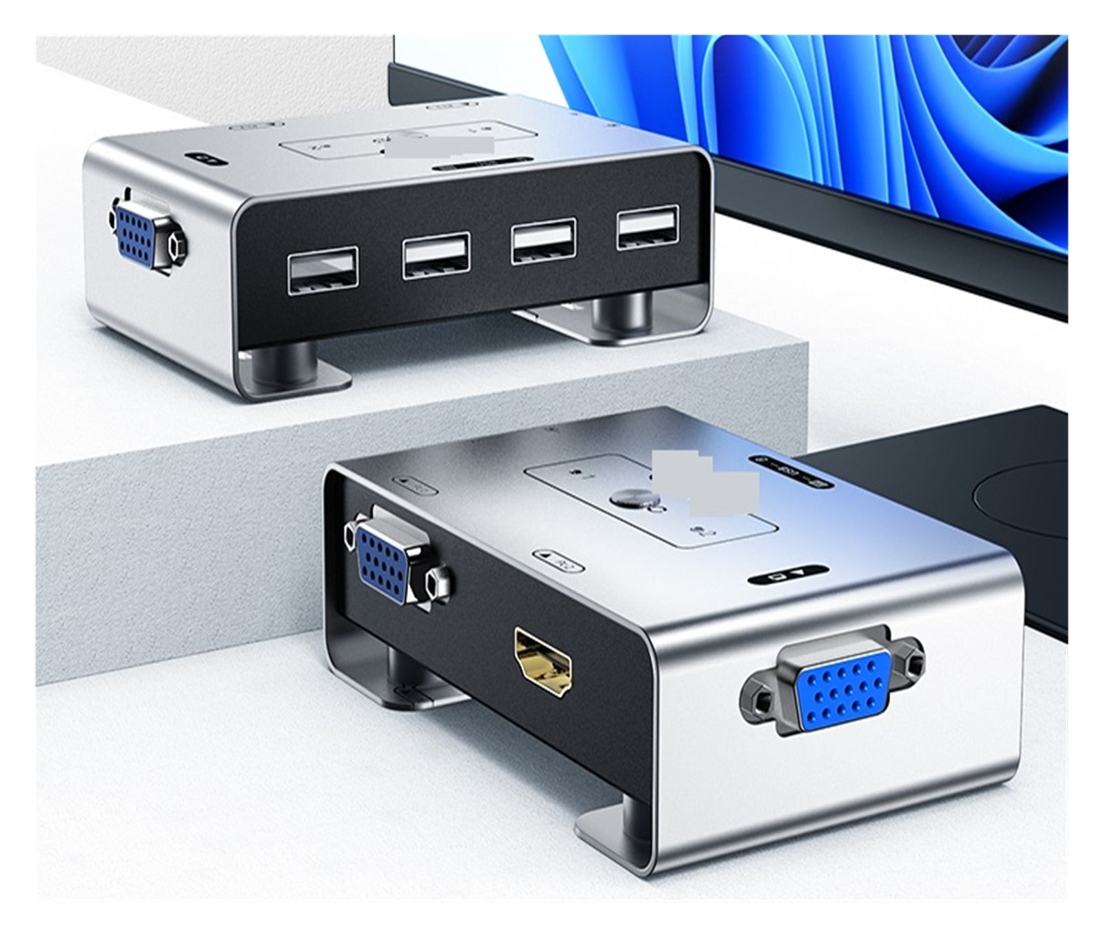 +VGA To VGA KVM Switch 2x1 1080P 60Hz Video Switcher For PC Laptop To TV Monitor Projector ,Easy to Use