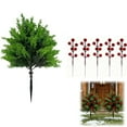thumbnail image 3 of Artificial Cedar Topiary Ball Trees & Bushes With Red Berries, Uv Resistant Fake Plants With Ground Spike For Outdoor Indoor Christmas Front Door Porch Decorations 1 Set, 3 of 7