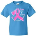 thumbnail image 3 of Inktastic Love, Care, Cure Breast Cancer Awareness Pink Ribbon Youth T-Shirt, 3 of 5