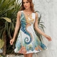 thumbnail image 7 of Marine Life Seahorse Sleeveless Dress Women Summer Evening Dresses Ladies Sundress, 7 of 7