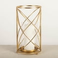 thumbnail image 2 of Set of 2 Gold Metal Pillar Hurricane Candle Holder, 2 of 2