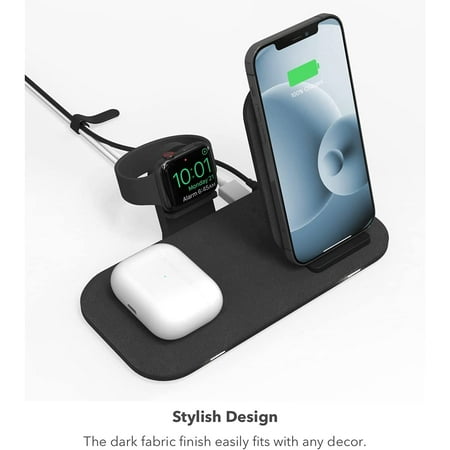 mophie - Wireless Charging Stand+ 3-In-1 - Black