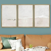 PixonSign Framed Wall Art Set Industrial Grunge White Gray Landscape Abstract Modern Art Colorful Pastel Print Decor Nordic Zen for Living Room, Bedroom, Office - 16"x24"x3 Natural