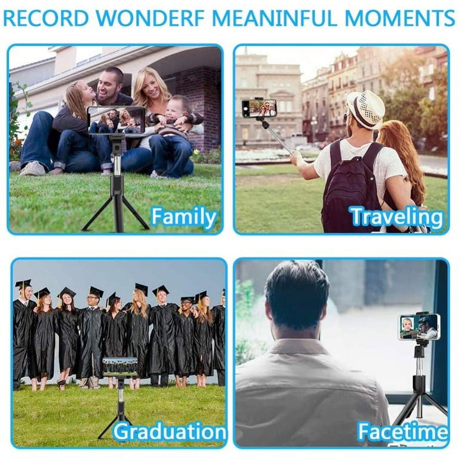 Wireless Selfie Stick for Cricket Debut Smart/S3/S2 - Built-in Tripod Remote Shutter Stand Self-Portrait Extendable