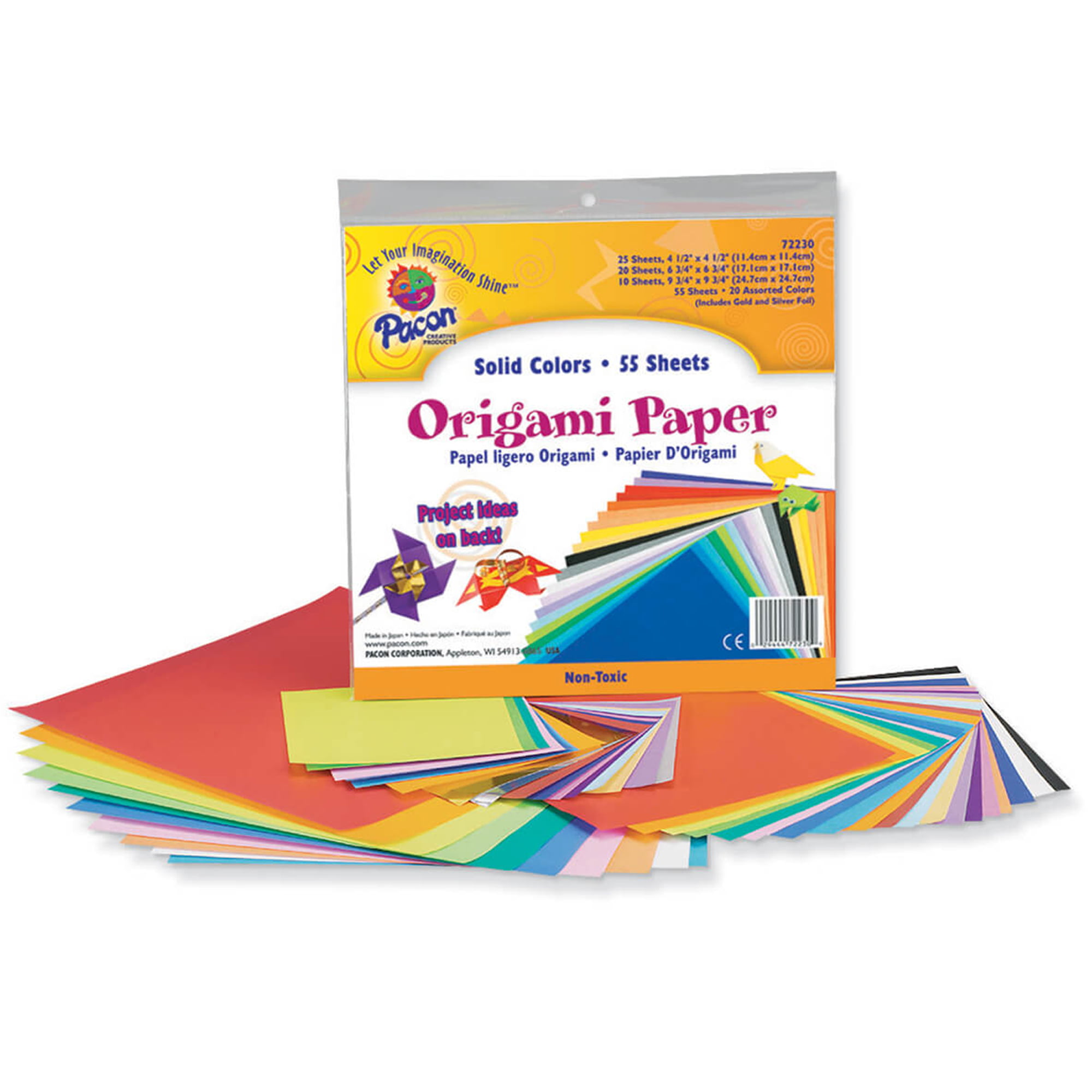 Pacon® Origami Paper, Assorted Sizes, Assorted Colors 55 Sheets per