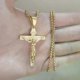 thumbnail image 2 of Crucifix Male Gold Color Stainless Steel INRI Jesus Cross Pendant Necklace For Men Women Gift Christian Jewelry, 2 of 5