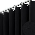 thumbnail image 6 of Zrodlmo Linen Textured Cloth Shower Curtain with hooks,Water-Repellent Washable Bathroom Curtain, 72" x 72", Black, 6 of 7