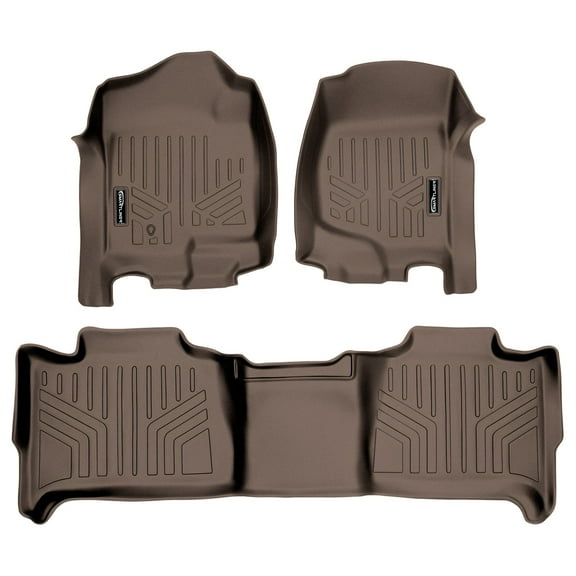 SMARTLINER 2 Rows Custom Fit Floor Liners Compatible with 2007 - 2014 Chevrolet Suburban 7 Passenger and 8 Passenger
