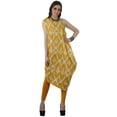 thumbnail image 3 of Moomaya Women's Printed One-Shoulder Cowl Kurti Sleeveless Dress Boho Party Designer Clothing, 3 of 7