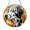 Acrylic 3.5 Inch, variant on Playful Spotted Canine Stained Glass Style Suncatcher Window Decor, Round Dog Glass Hanging Ornament