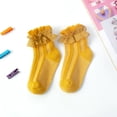 thumbnail image 1 of Seyurigaoka Baby Kids Girl Lace Socks, Toddler Girl Lace Flounce Princess Socks Cable Knitted Cotton Stocking, 1 of 6