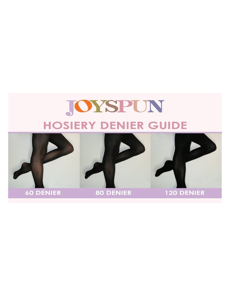 Joyspun Women's Opaque Control Top Tights, 2-Pack, Sizes S