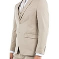 thumbnail image 4 of Mens Beige Suit, Slim Fit 3-Piece Expandable Waist Pants, 4 of 5
