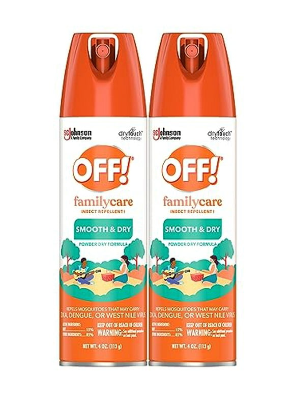 OFF! Family Care Insect & Mosquito Repellent, Bug Spray Containing 15% DEET, Protects Against Mosquitoes, 4 Oz, 2 Count