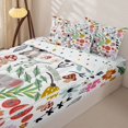 thumbnail image 3 of Erosebridal Mellow Koala Zipper Queen Comforter Set with Fitted Sheet and 2 Pillowcases,Country Bloom Print Zipper Bedding Set,Taupe Green,Reversible, 3 of 6