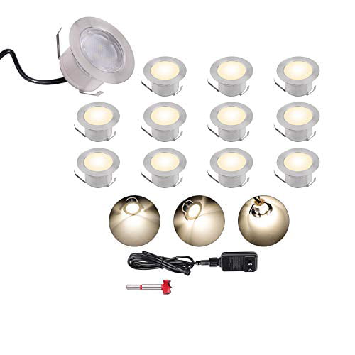 30x Inground LED Path Light Kit Outdoor Garden Recessed Step Deck Recessed Lamp 