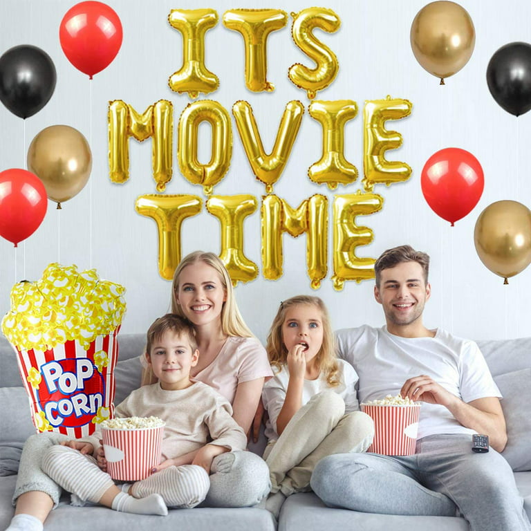 Movie Night Themed Party Decorations Set Its Movie Time Balloons for  Hollywood Oscar Movie Night Birthday Now Showing Party Supplies Popcorn  Balloons 20 Hanging Swirls 
