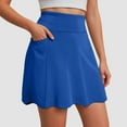thumbnail image 2 of vigerkar Skorts for Woman with Pockets Golf Athletic Skirts Scalloped Hem Tennis Skirt Dressy Casual (Blue, XL), 2 of 7