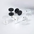 thumbnail image 3 of K-KED 1/5Pair Black Flat Round Barbell Plug Earrings Stainless Steel Dumbbell Ear Stud-14mm-Black-5pairs, 3 of 6