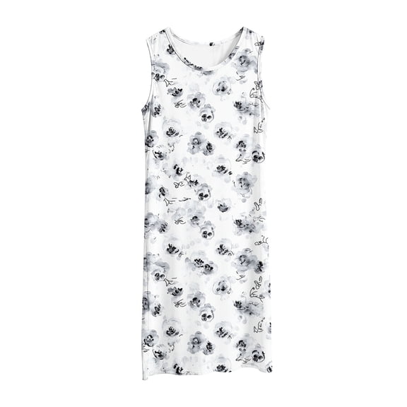 Yutgune Nightgowns for Women Floral Print Sleep Dress Sleeveless Soft Nightshirt Sleepshirt Sleepwear Lightweight Pajamas