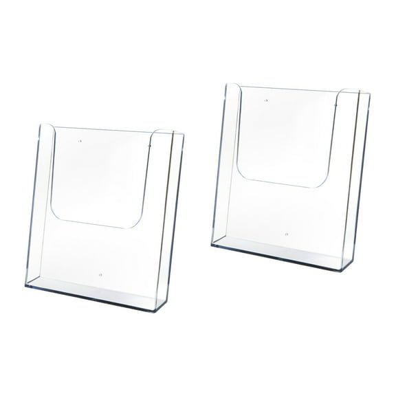 Worgeous 2pcs Magazine Stand Office File Organizer Clear Brochures Holder Desk Pamphlets Holder