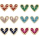 thumbnail image 2 of Elegantes aretes con forma de corazón rojo para mujer, temperamento lujoso, oro de 18 k, blanco | Código de modelo 4283 Blanco, 2 of 5