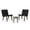 Black, variant on Outdoor Acacia Wood and Rope Weave 3 Piece Chat Set, White and Teak - Space Saving Patio Furniture Set with Two Lounge Chairs and Side Table for Small Balcony or Garden