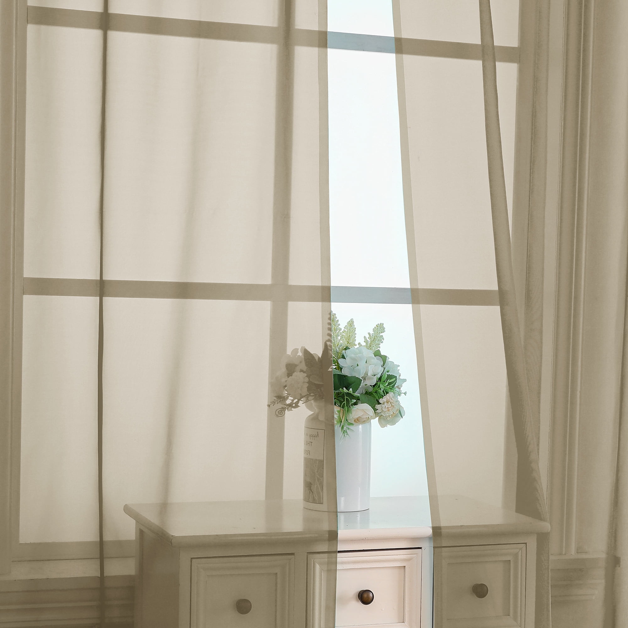 OVZME Window Sheer Curtains 84 inch Lengh 2 Panels for Living Room Privacy Semi Sheer Window Drapes (图3)