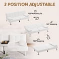 thumbnail image 6 of Vineego Modern Faux Leather Couch Convertible Folding Futon Sofa Bed with 2 Cup Holders,White, 6 of 7