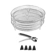 thumbnail image 1 of GUOOL Air Fryer Rack 3 Layered Baking Basket Pan Multiuse Nonstick Three Stackable Round, 1 of 9