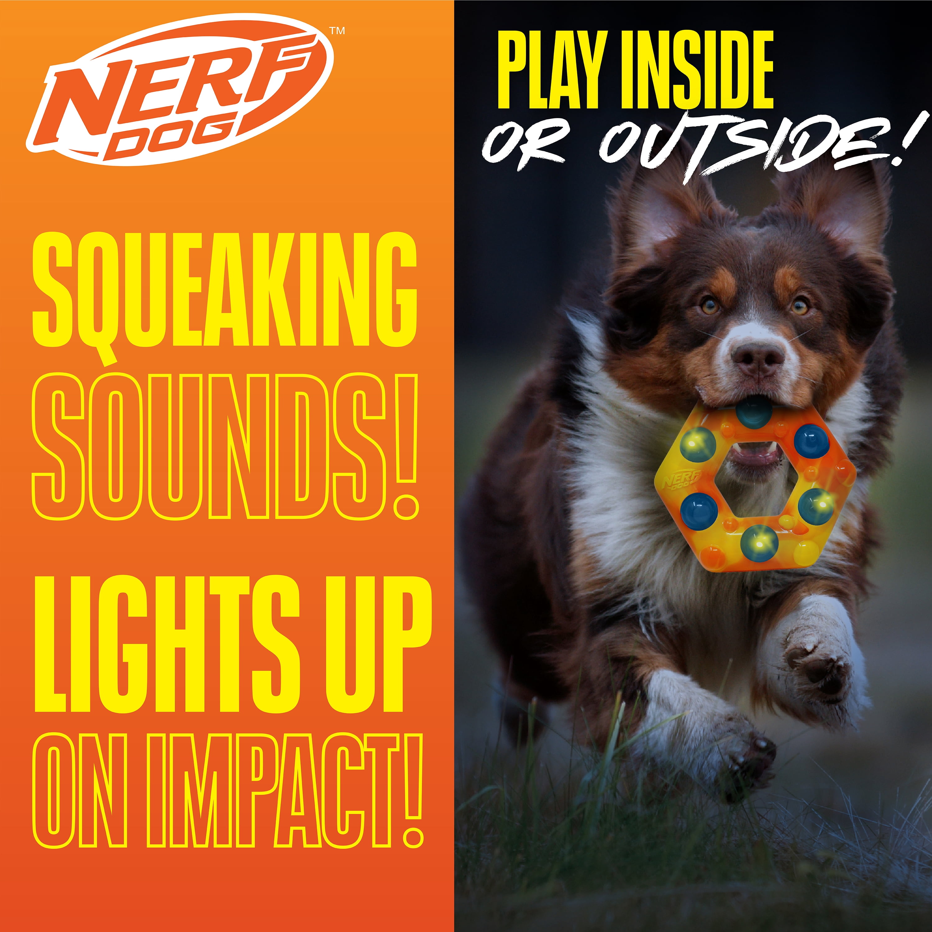 Nerf Dog TPR Bubble Light Up & Squeak Bone, 7 inch - Walmart.com