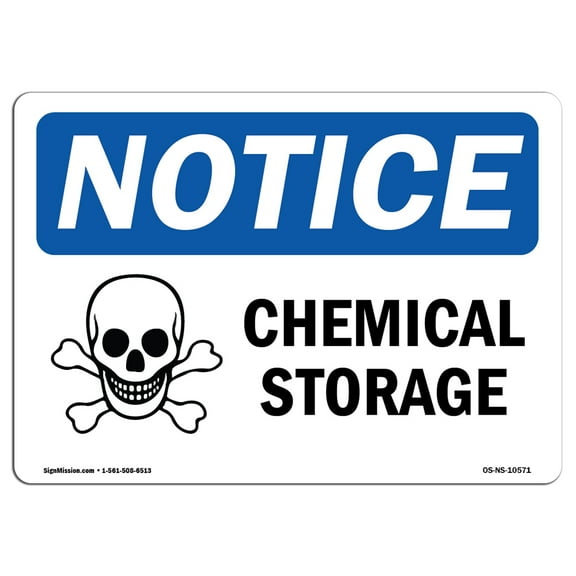 OSHA Notice Sign - Chemical Storage Sign With Symbol | Decal | Protect Your Business, Construction Site, Warehouse |  Made in the USA