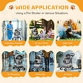 thumbnail image 3 of Pet Stroller 3-in-1 Foldable Dog  Jogger with 4 Wheels, Detachable Basket Cup Holder Travel  for Small Medium Pets Gray, 3 of 8