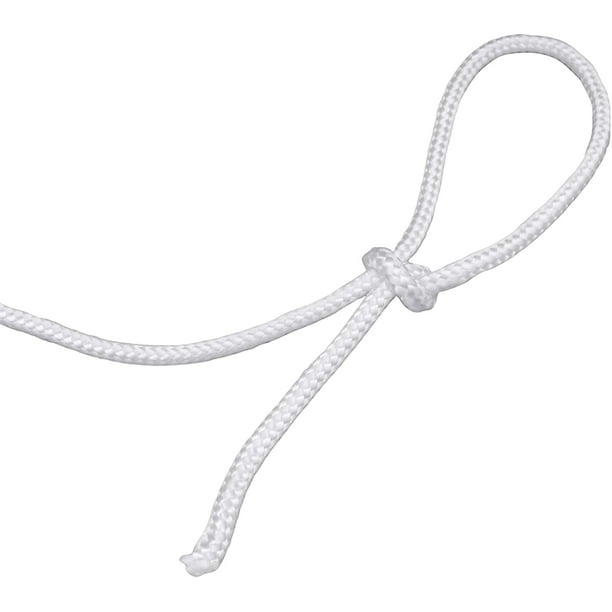 80 Ft φ 0.3 Inch (8mm) Nylon Poly Rope Cord Flag Pole Polypropylene Clothes  Line Camping Utility Good for Tie Pull Swing Climb Knot (White) 