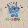 thumbnail image 3 of Disney Lilo & Stitch Women's First Day Of School Supply Letters T-Shirt (Sand, S-XXL), 3 of 4